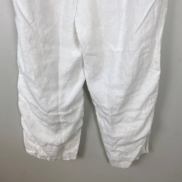Athleta Cabo Linen Wide Leg Pants White Coastal Minimalist Resort Size 18 - Picture 8 of 9